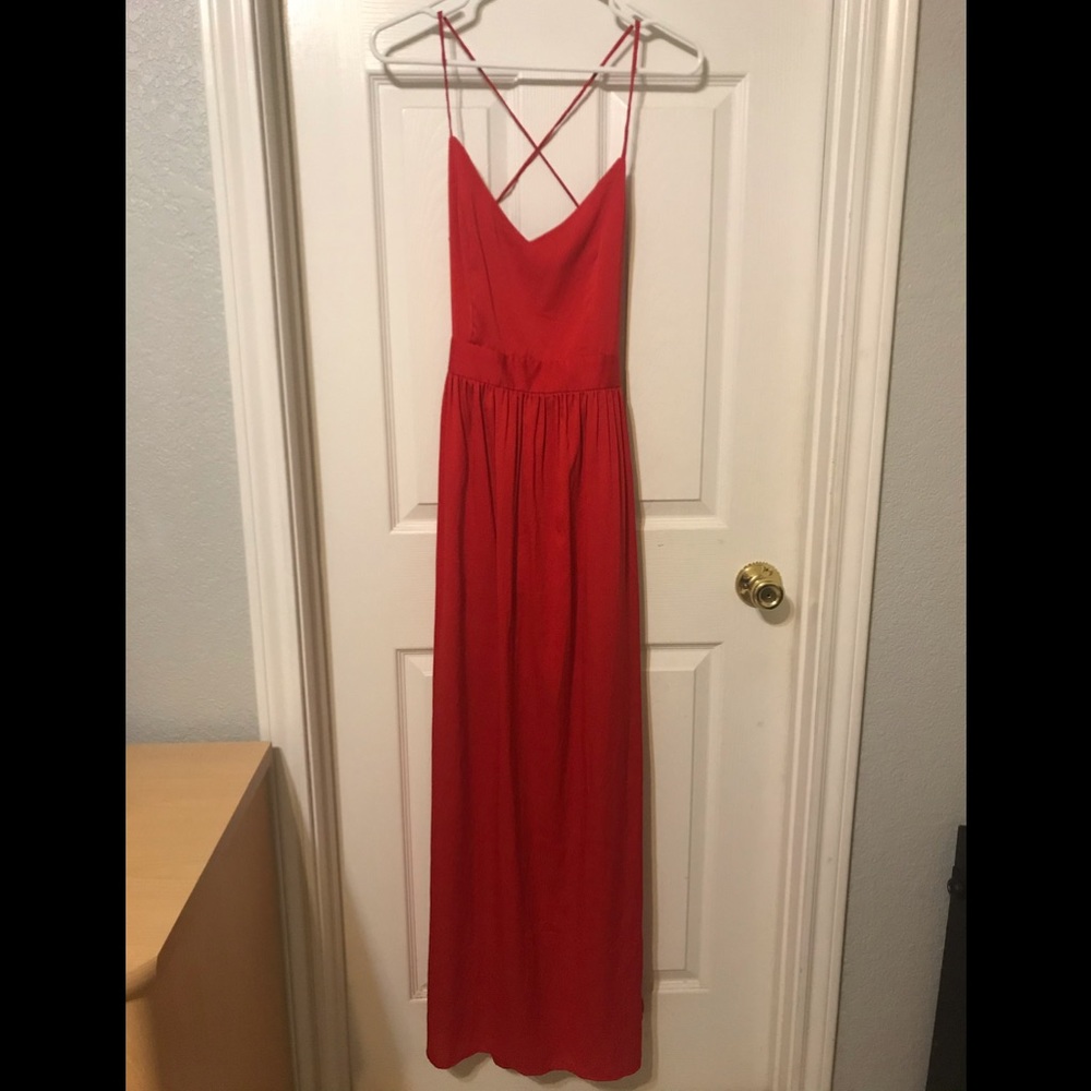 TOBI Satin Criss-Cross Gown
